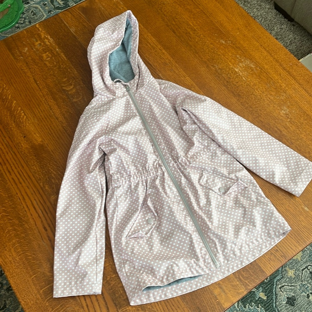 C & C California Girls Light Pink White Polkadot Lined Raincoat